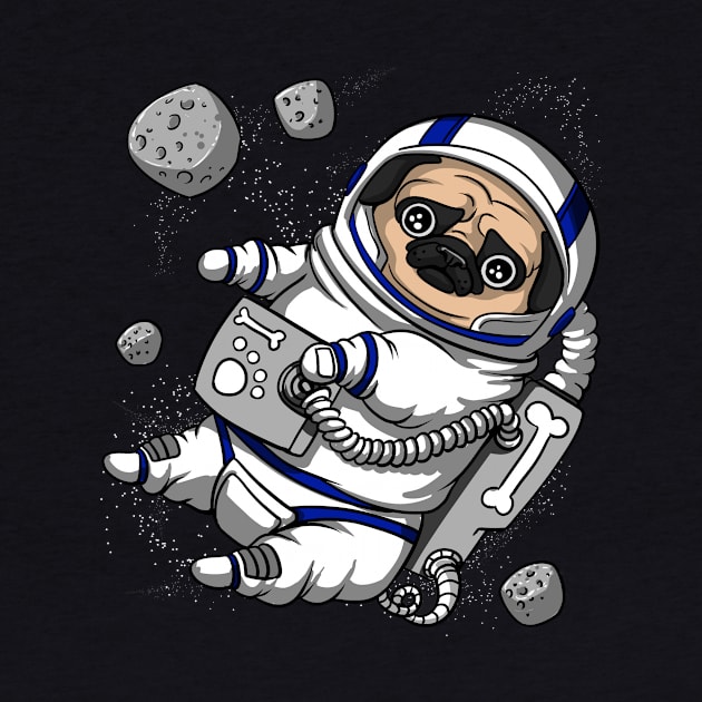 Pug Dog Space Astronaut by underheaven